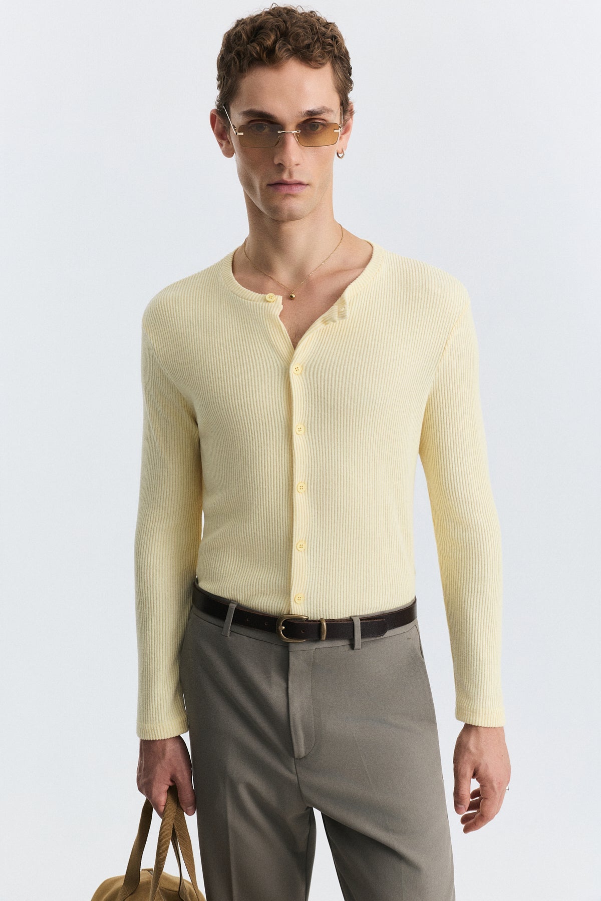 T-Shirt with Button Closure and Drawstring