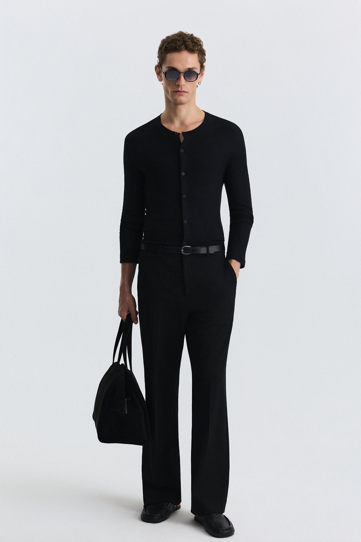 T-Shirt with Button Closure and Drawstring