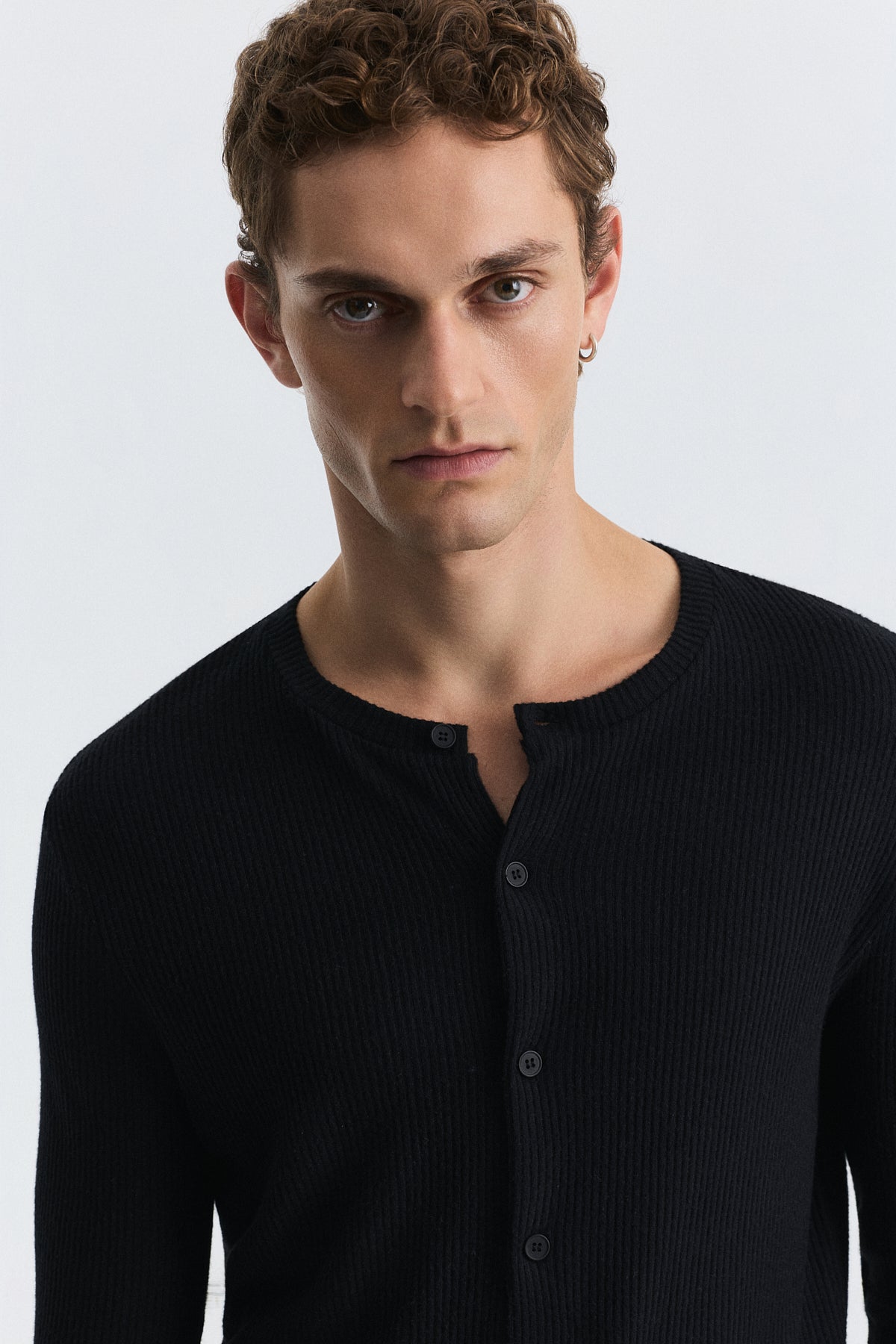 T-Shirt with Button Closure and Drawstring