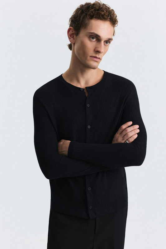 T-Shirt with Button Closure and Drawstring