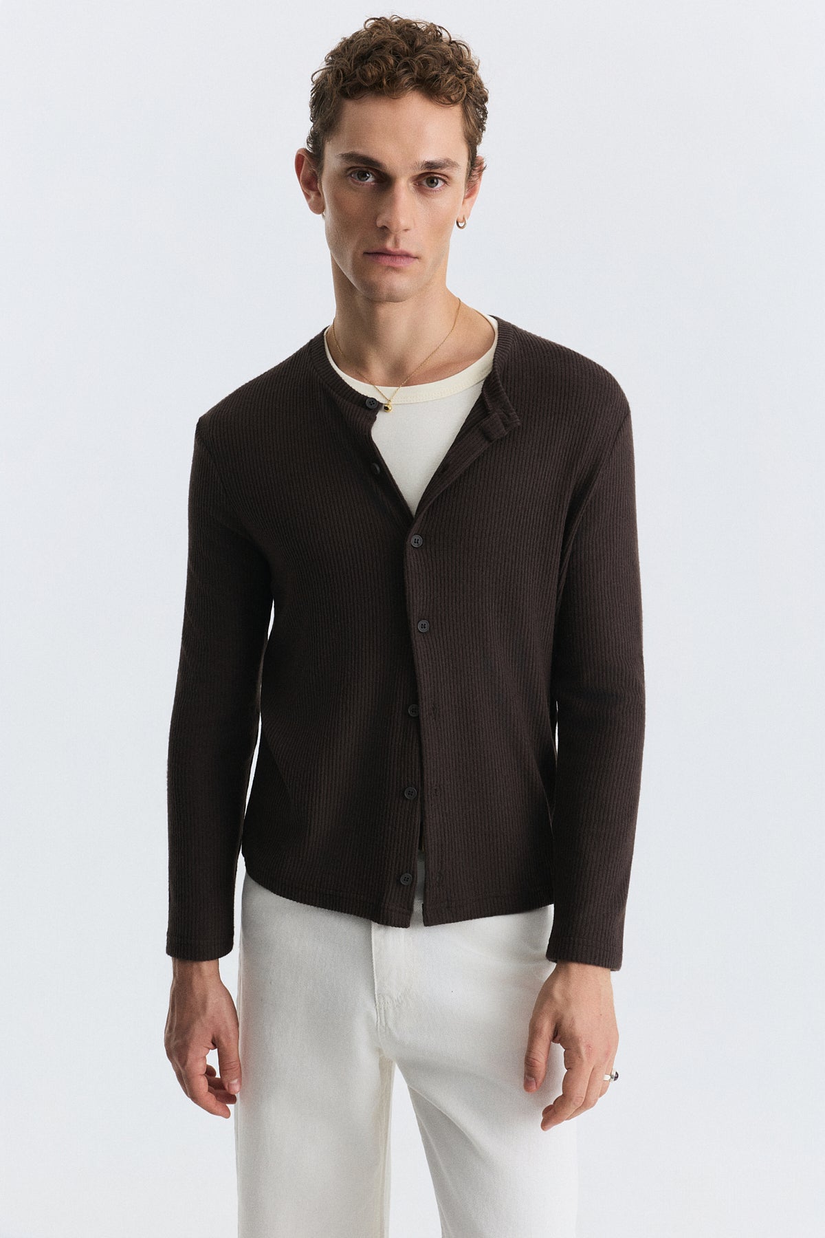 T-Shirt with Button Closure and Drawstring