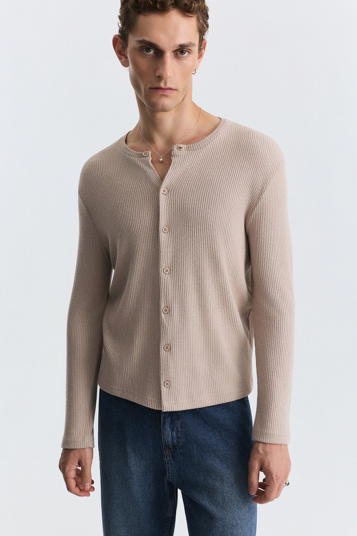 T-Shirt with Button Closure and Drawstring