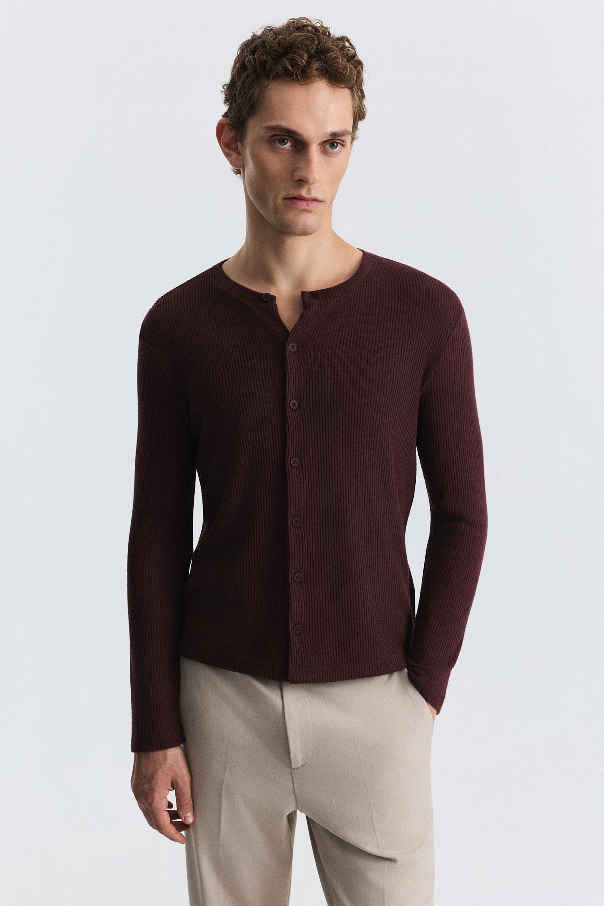 T-Shirt with Button Closure and Drawstring