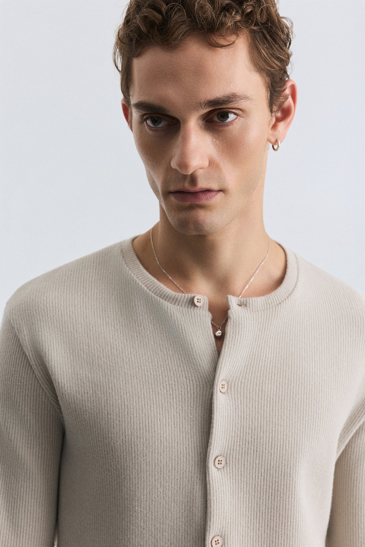 T-Shirt with Button Closure and Drawstring