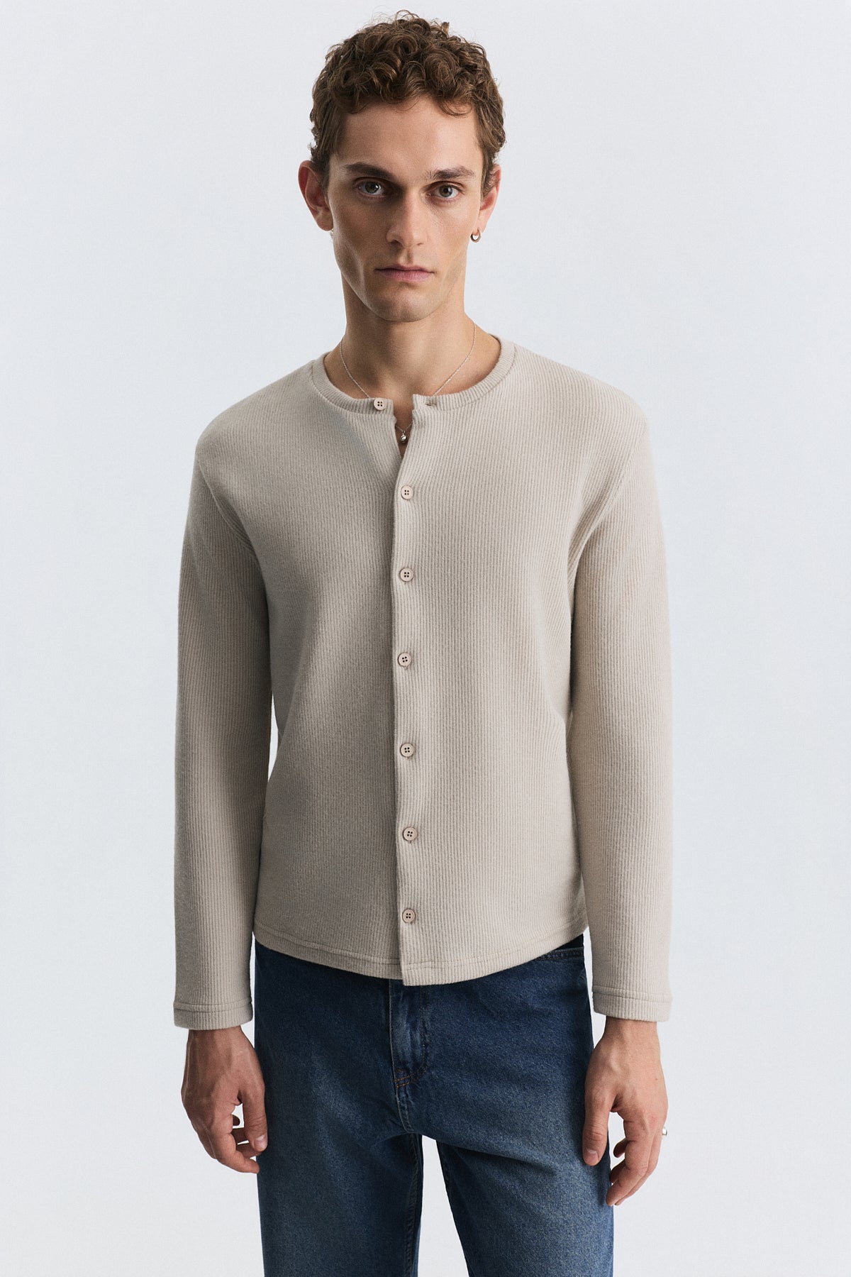 T-Shirt with Button Closure and Drawstring