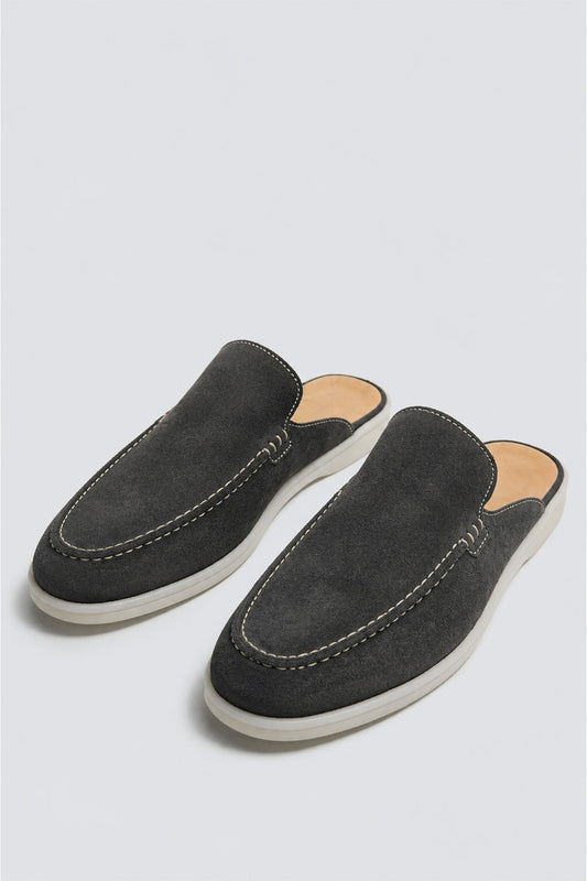 Thick-Soled 100% Suede Sabot