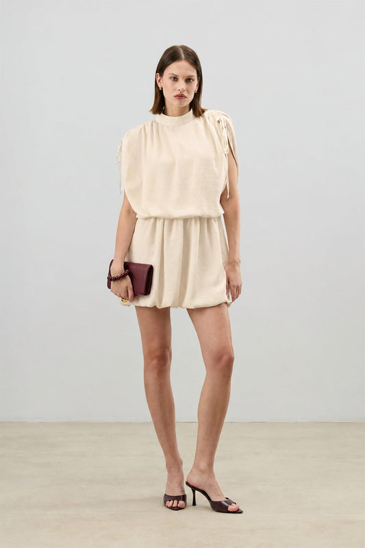 Women's Dress with Gathered Shoulders