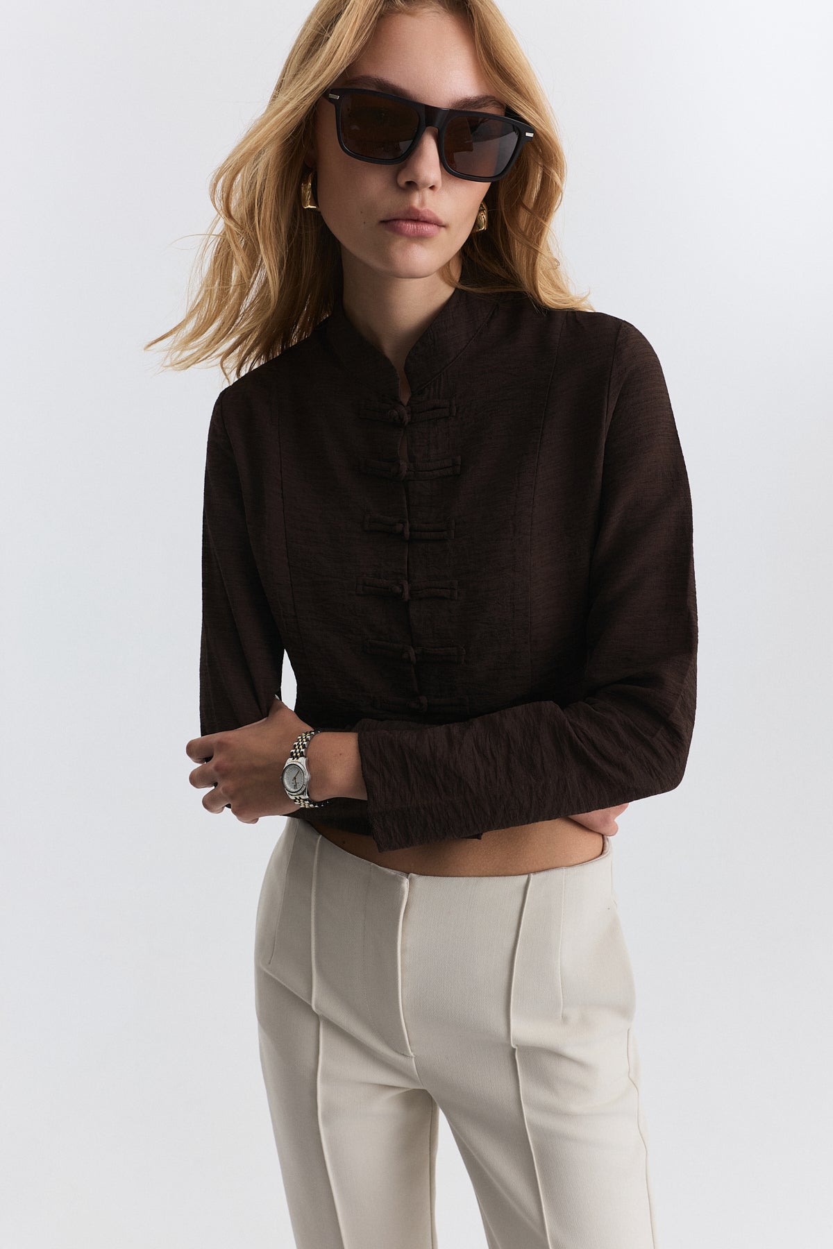 Relax Fit Embellished Button-Down Shirt