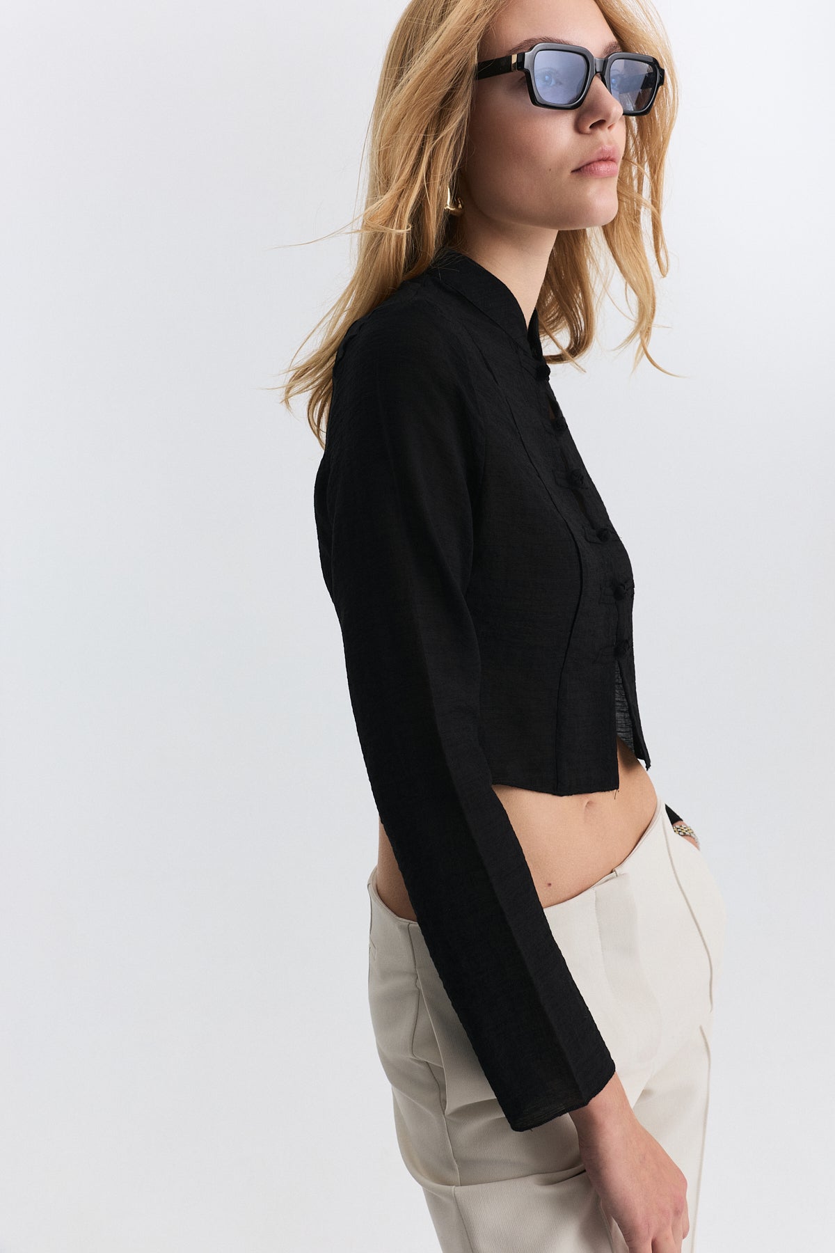 Relax Fit Embellished Button-Down Shirt