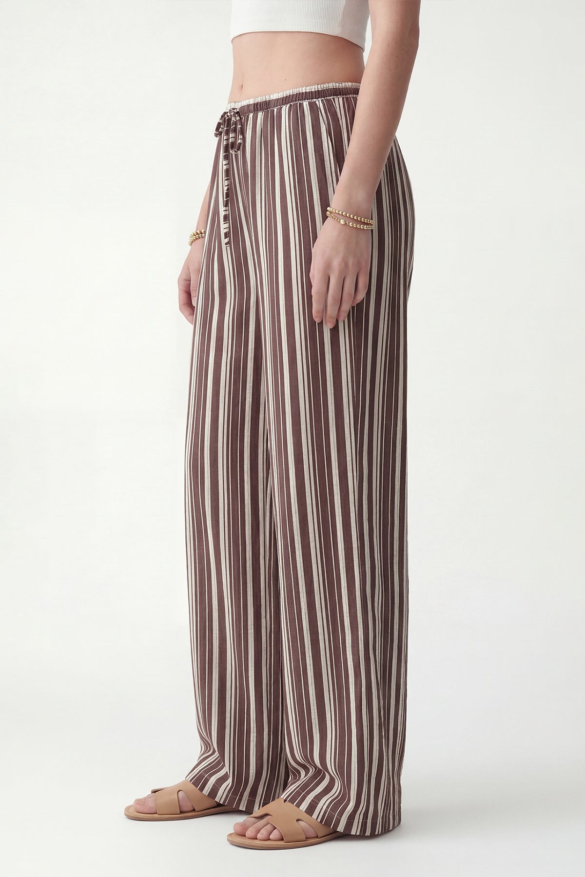 Striped Wide-Leg Pants