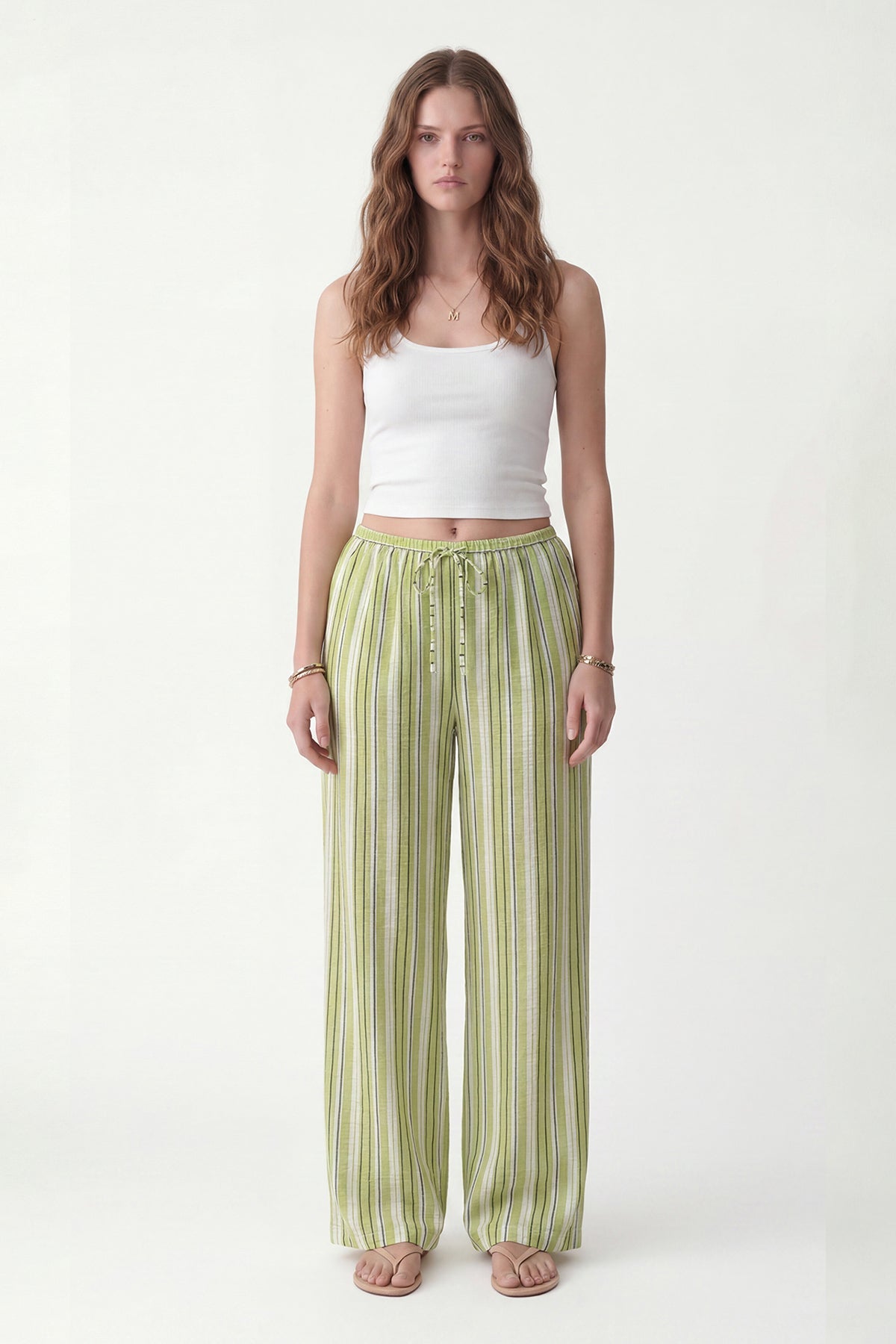 Striped Wide-Leg Pants