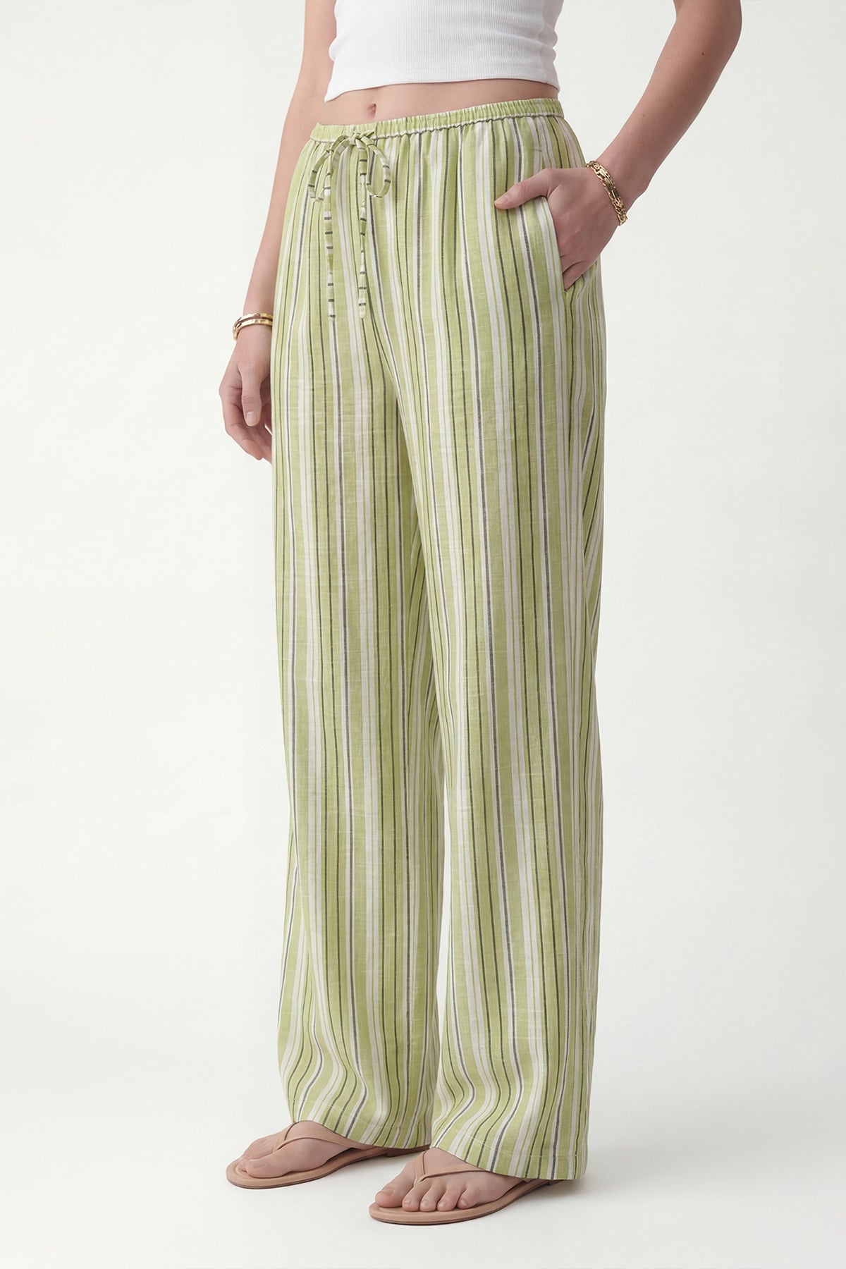 Striped Wide-Leg Pants