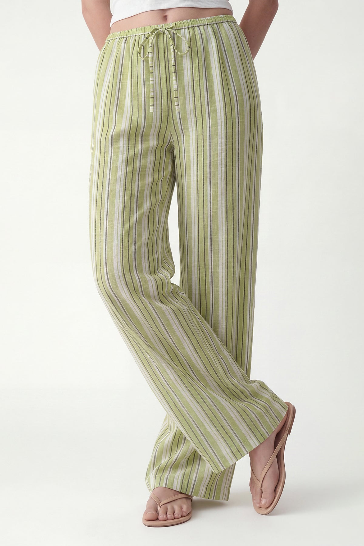 Striped Wide-Leg Pants
