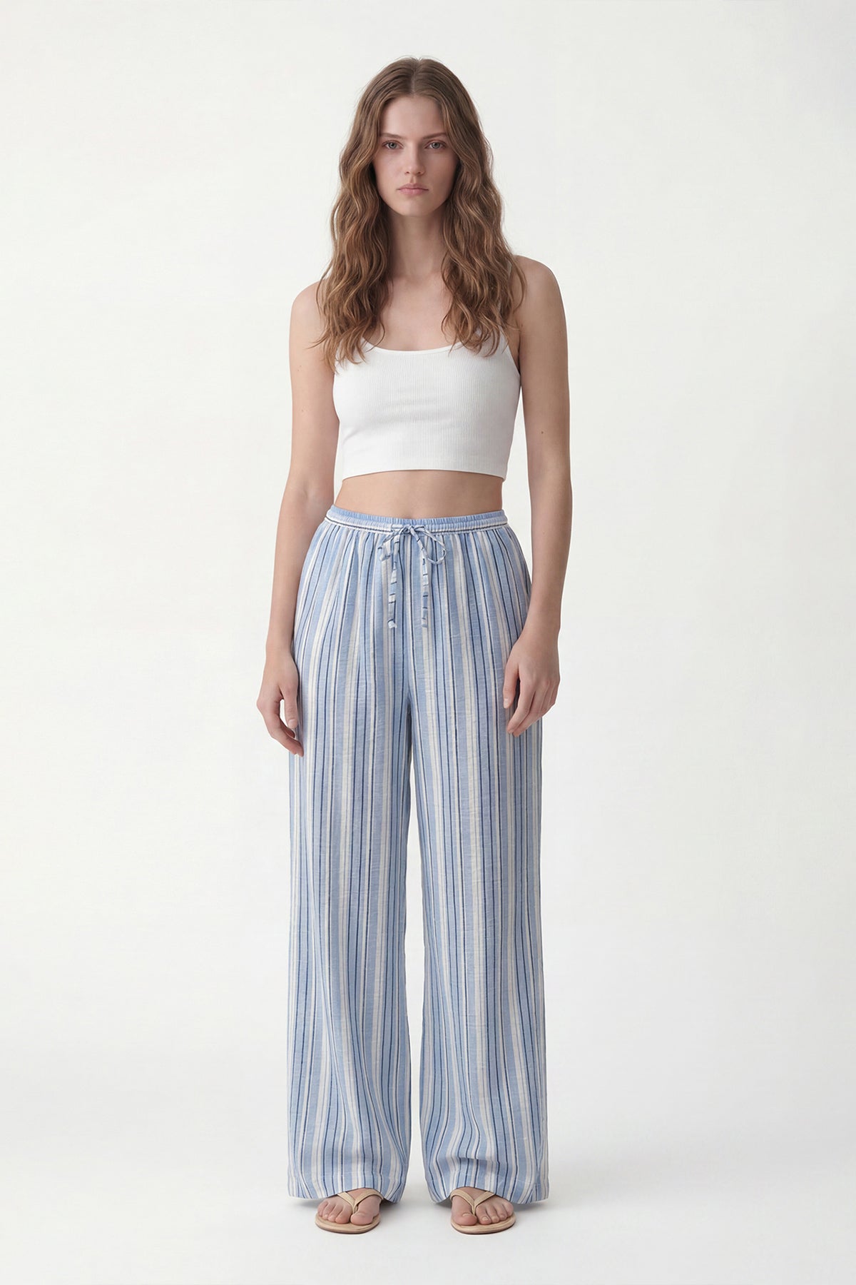 Striped Wide-Leg Pants