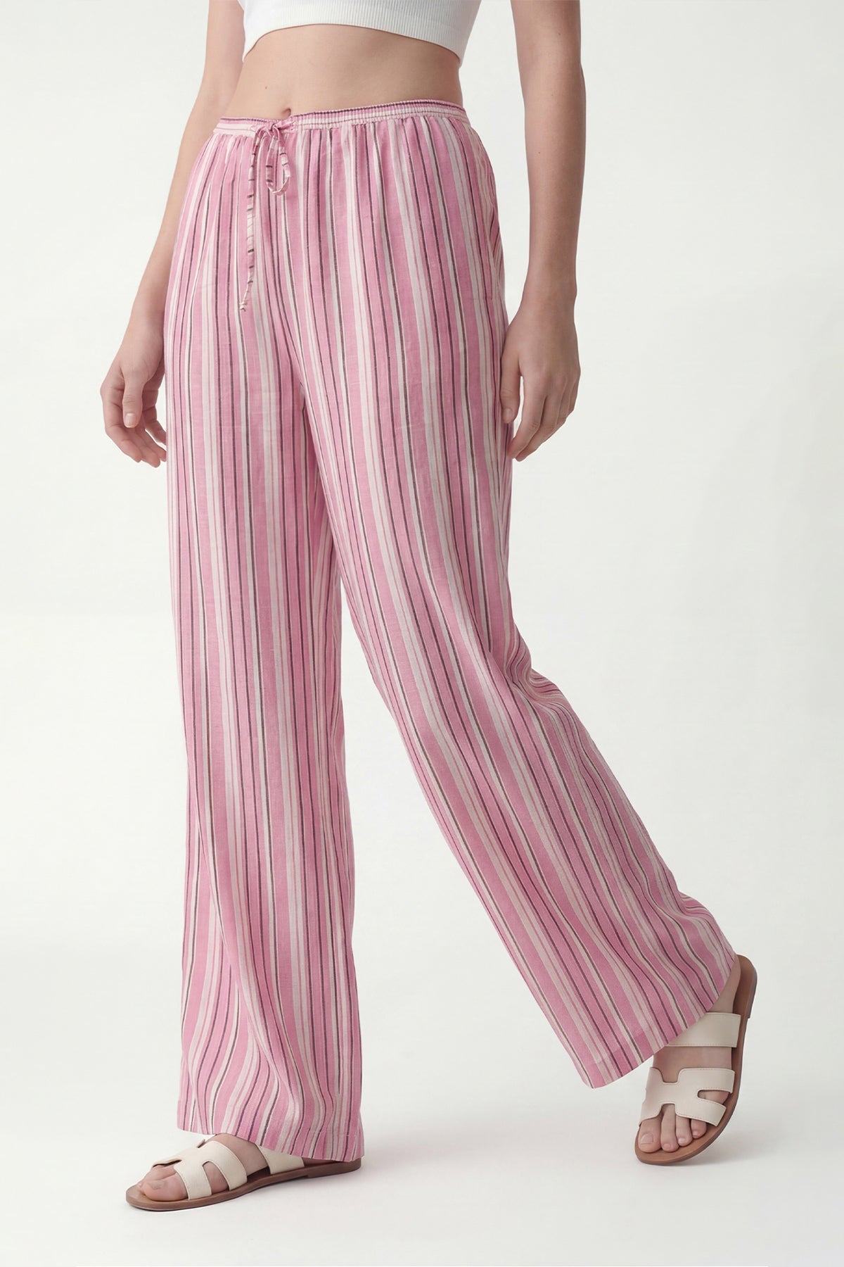 Striped Wide-Leg Pants