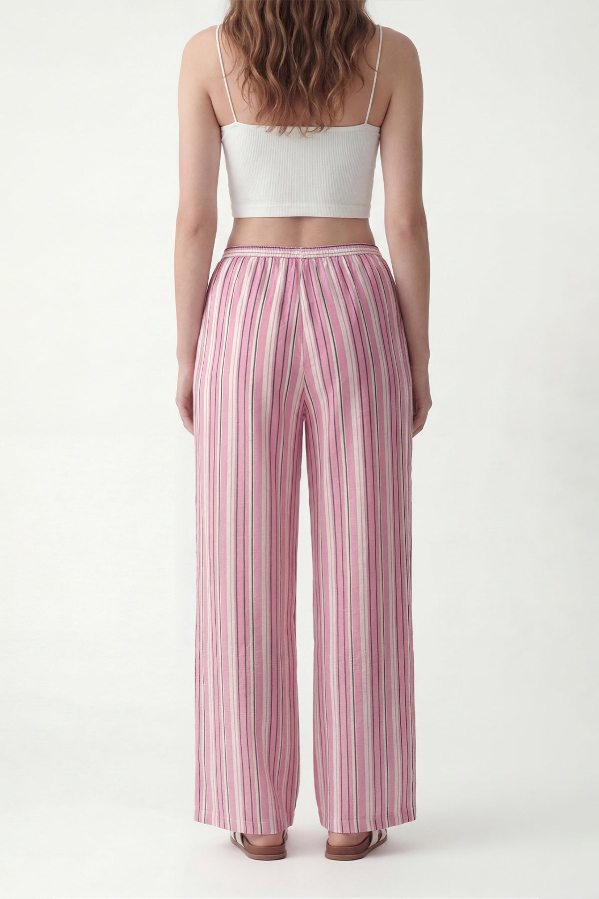 Striped Wide-Leg Pants