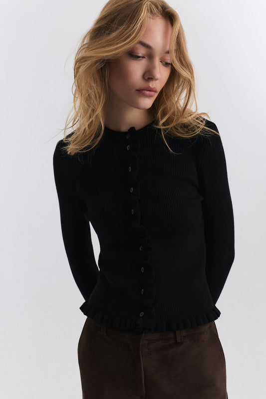Sweater with Ruffled Details