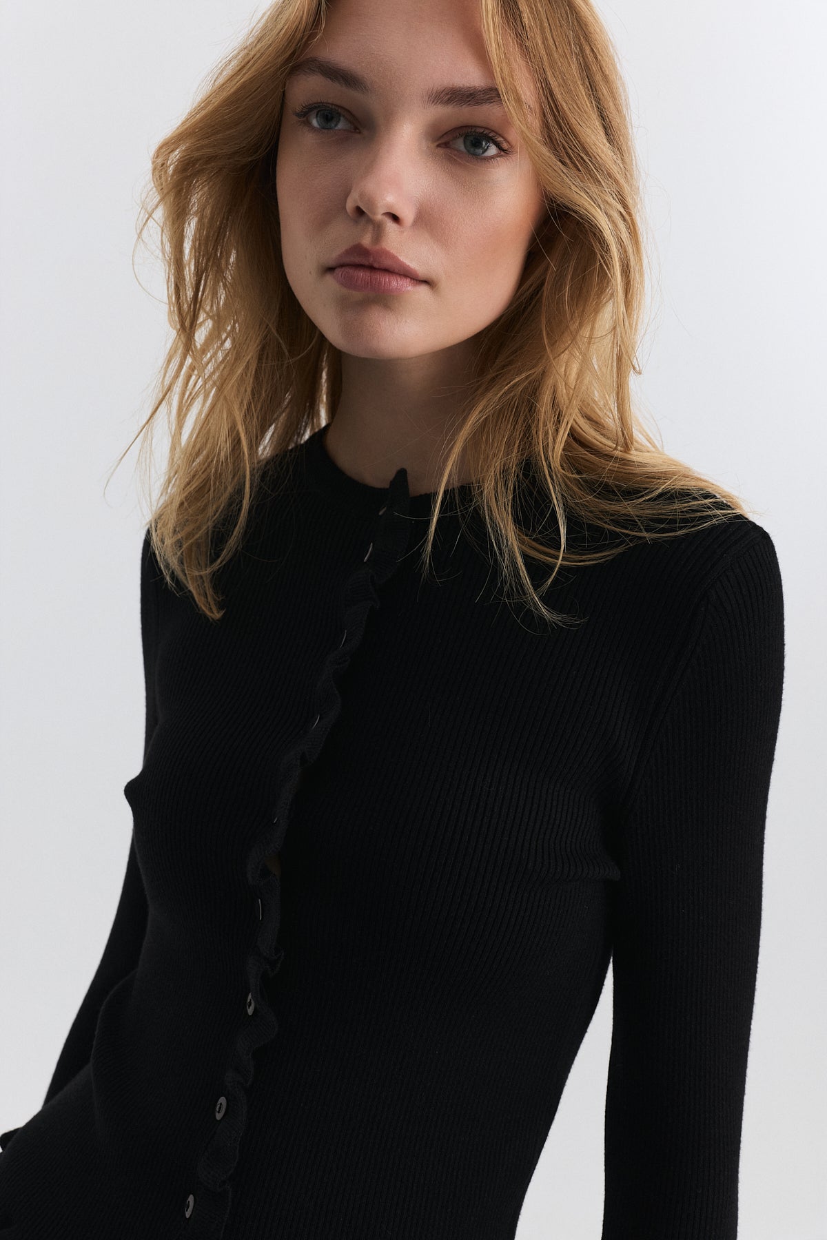 Sweater with Ruffled Details