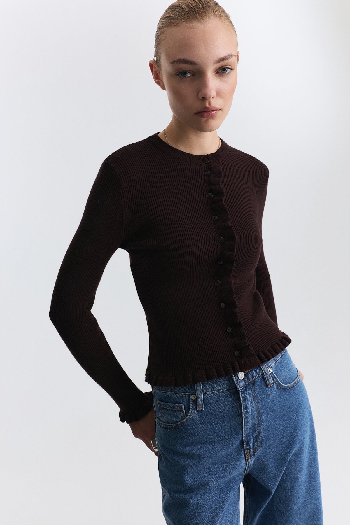Sweater with Ruffled Details