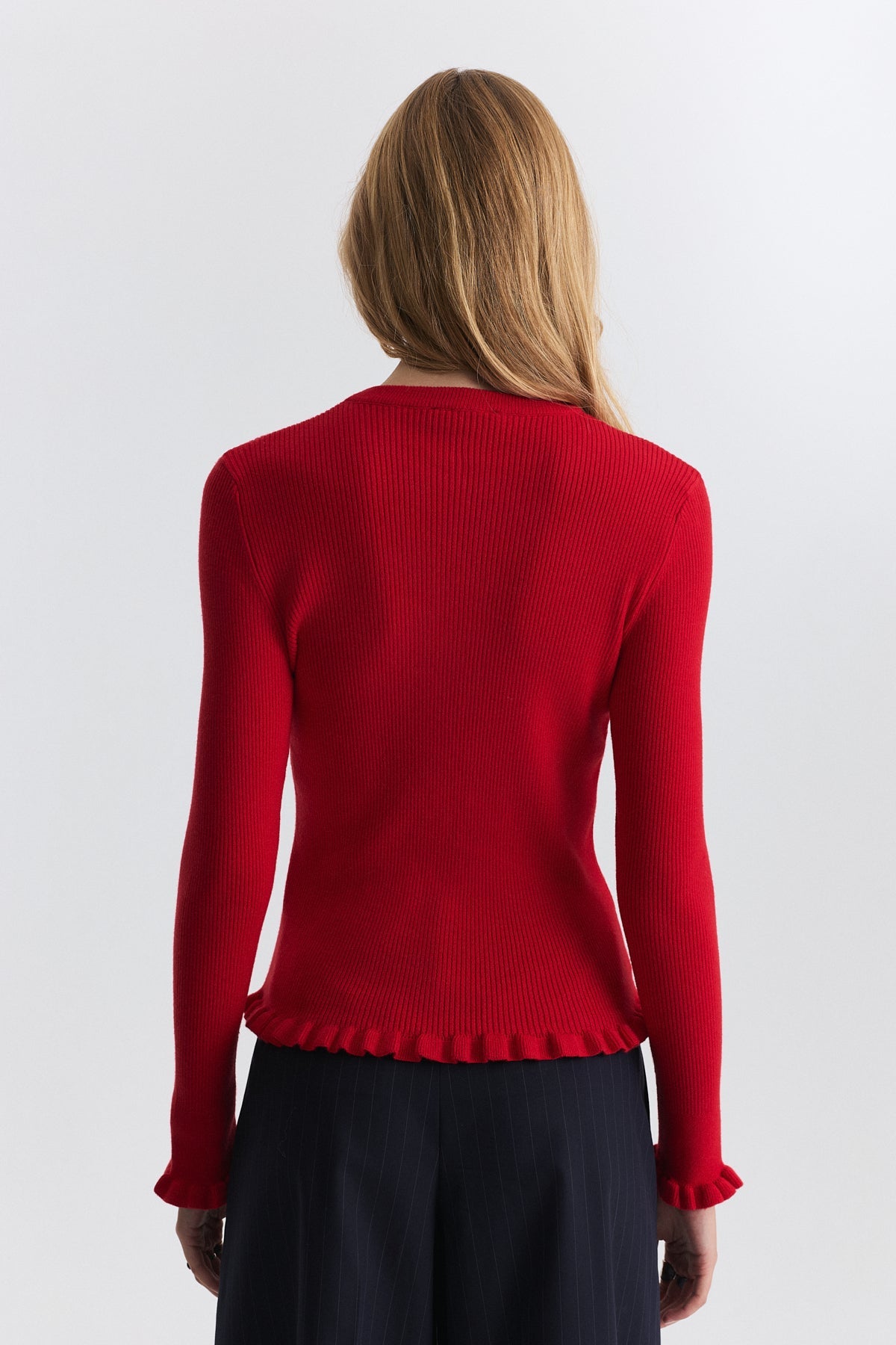 Sweater with Ruffled Details