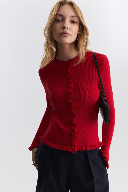 Sweater with Ruffled Details