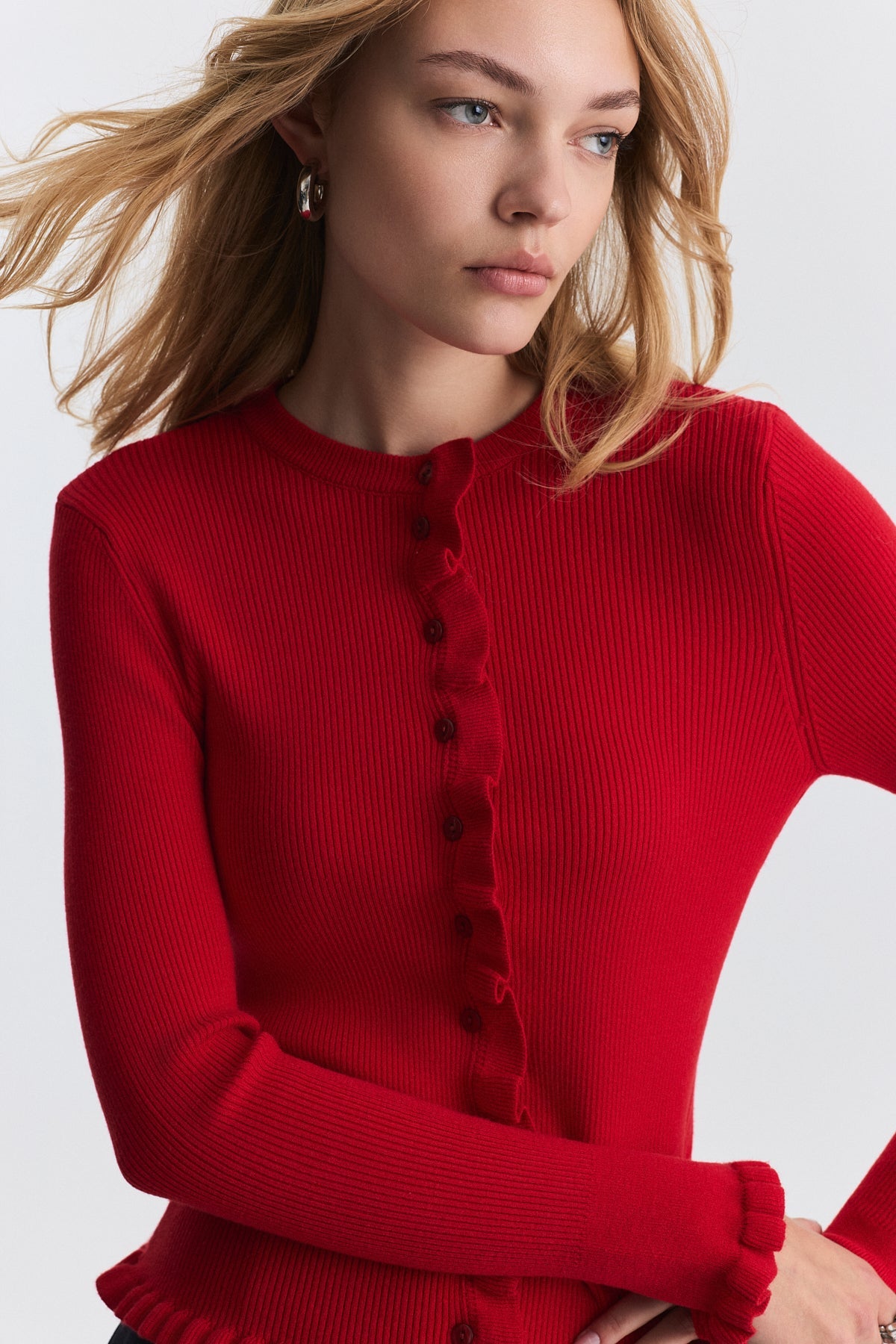 Sweater with Ruffled Details