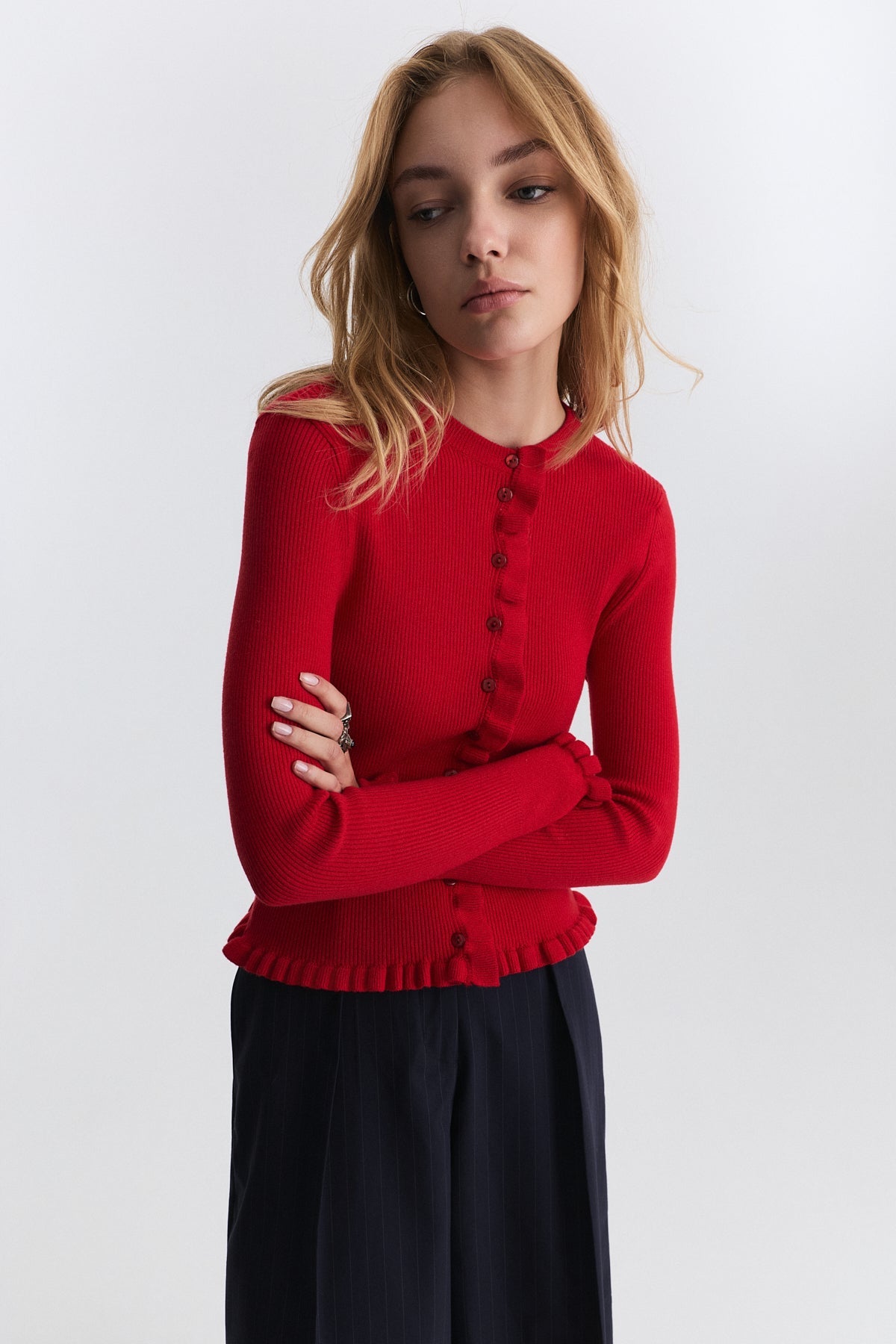Sweater with Ruffled Details