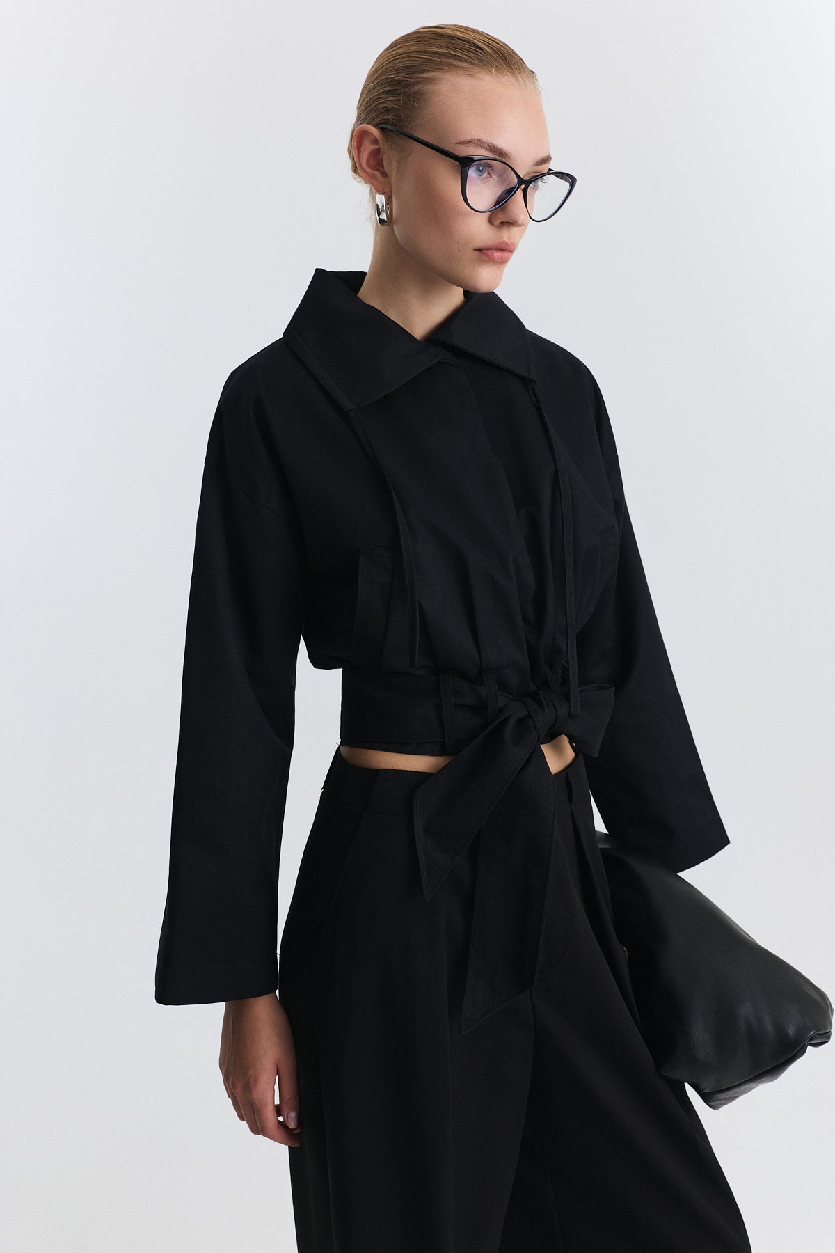 Short Trench Coat with a Belt
