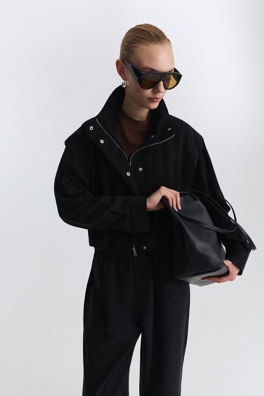 Stand-Up Collar Bomber Jacket