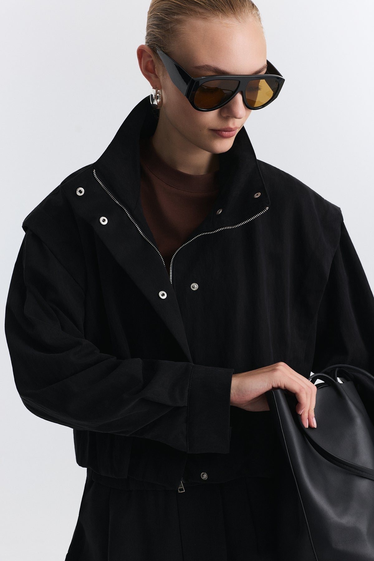 Stand-Up Collar Bomber Jacket