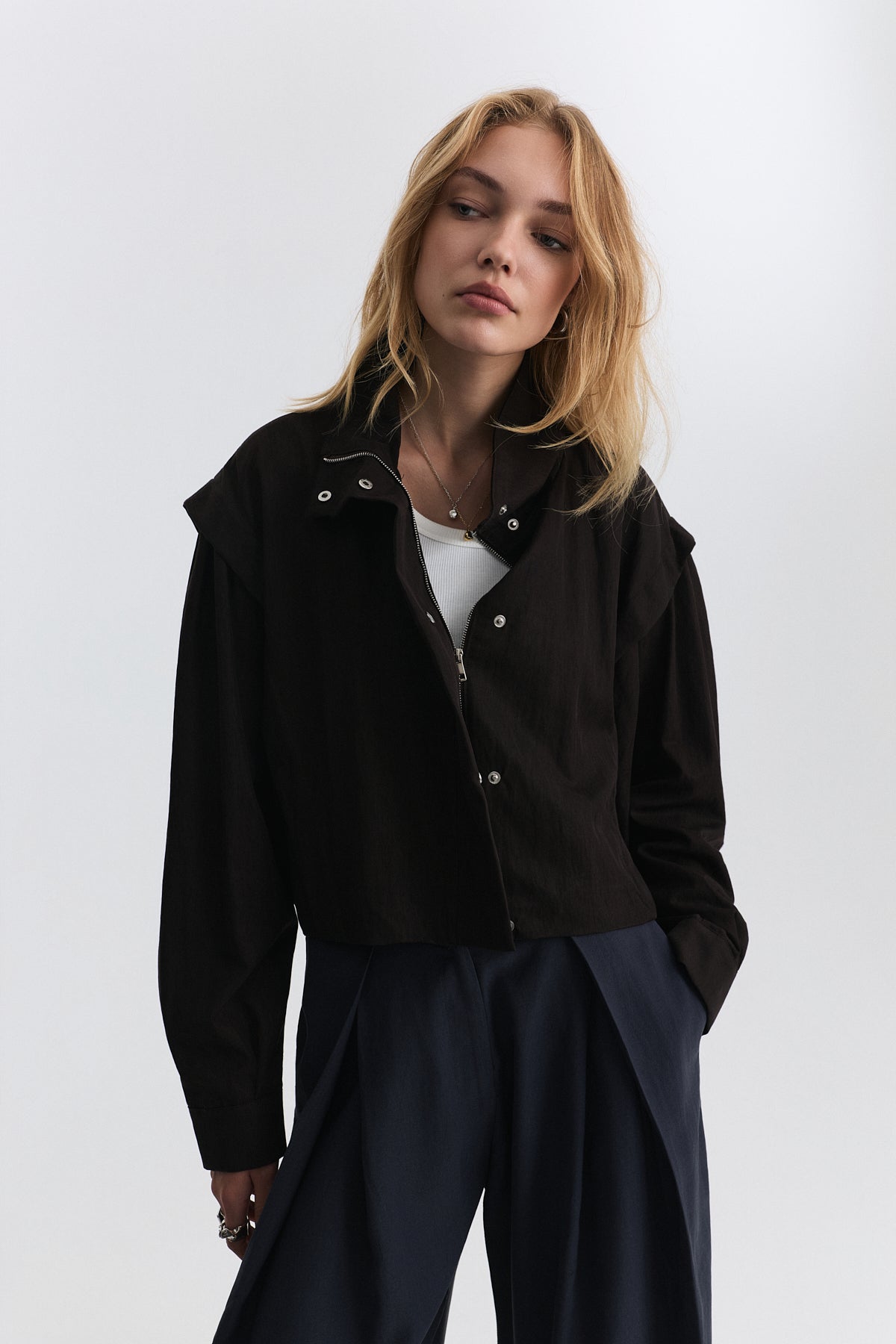 Stand-Up Collar Bomber Jacket