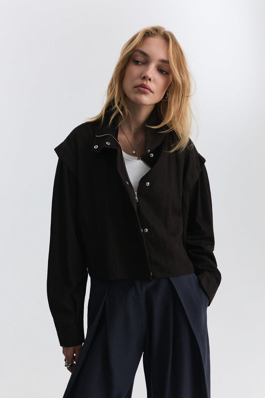 Stand-Up Collar Bomber Jacket