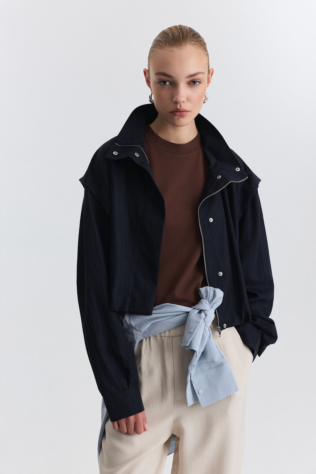 Stand-Up Collar Bomber Jacket