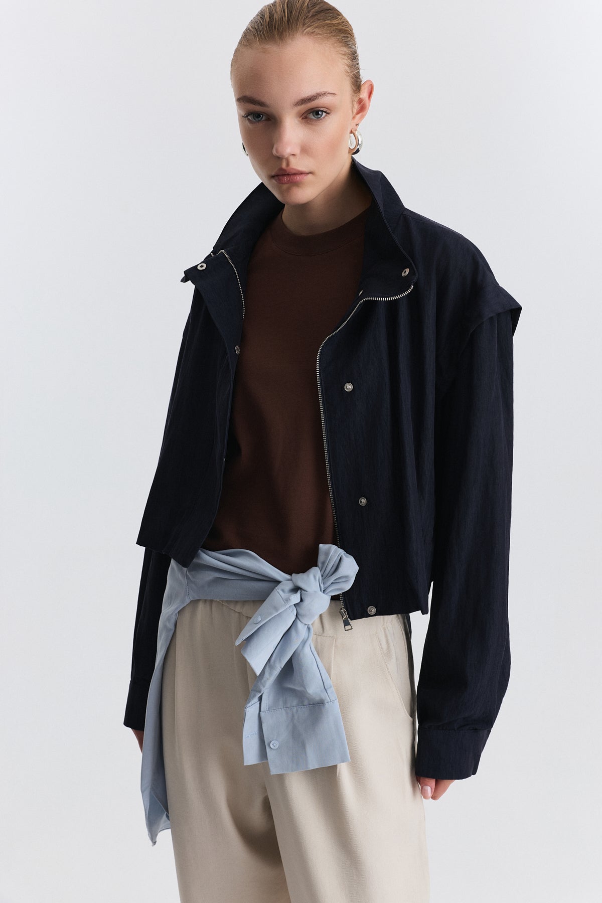 Stand-Up Collar Bomber Jacket
