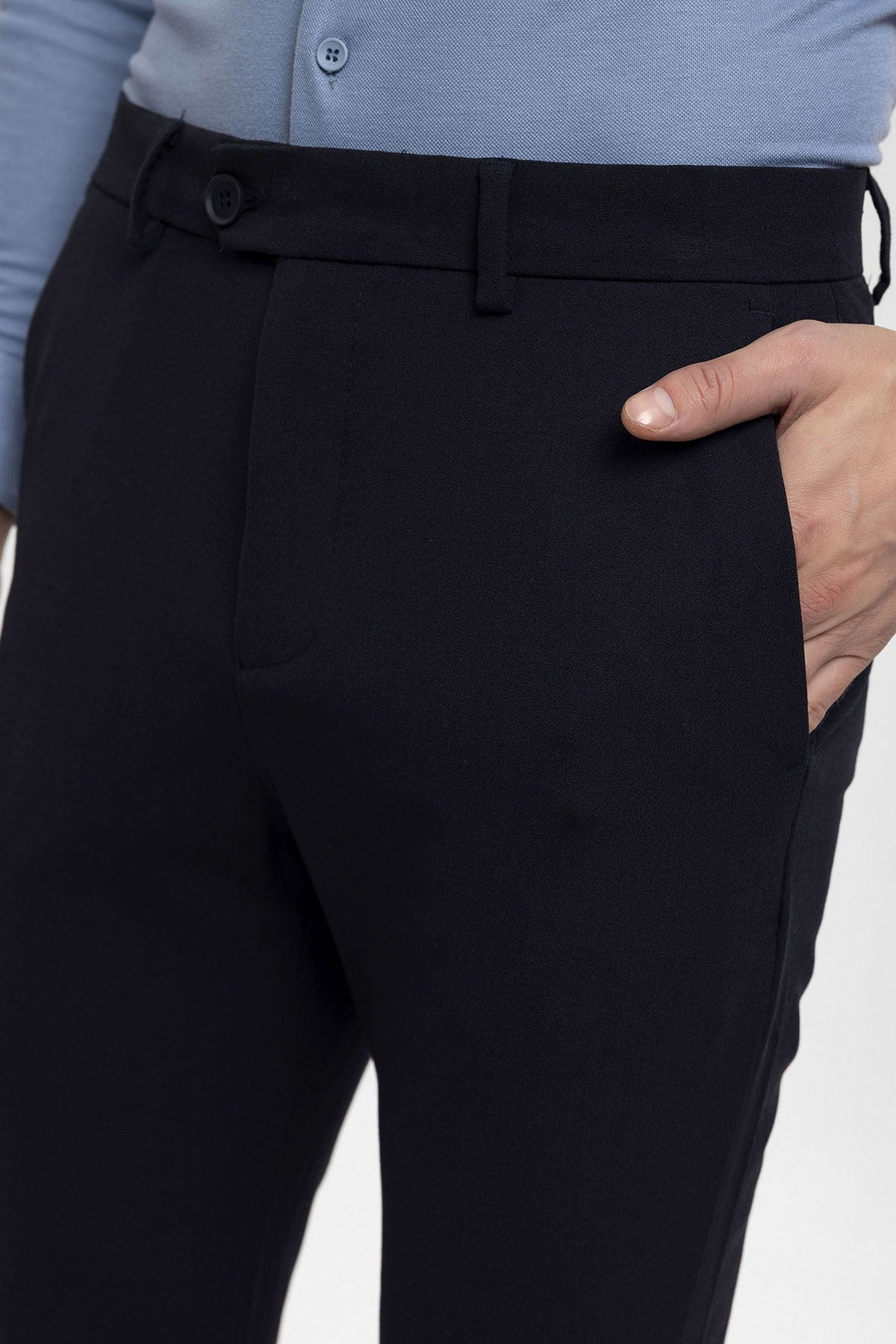 Men's Accessories: Slim-Fit Pants with Detailed Design