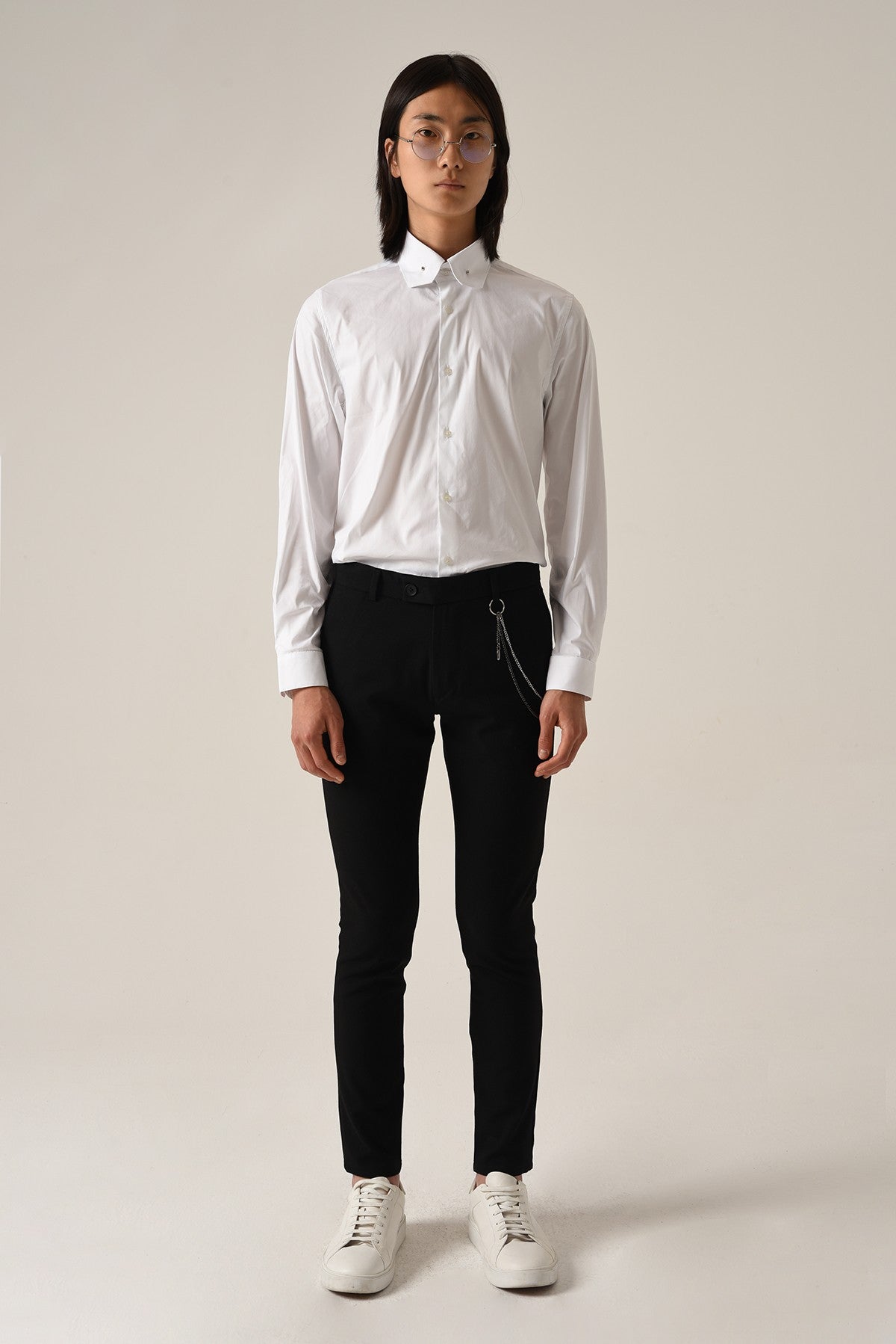 Men's Accessories: Slim-Fit Pants with Detailed Design