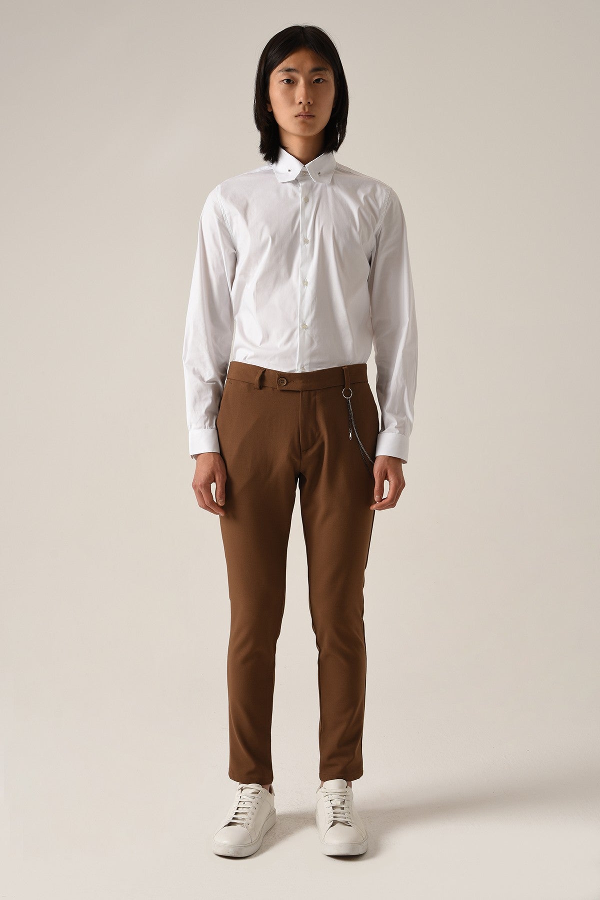Men's Accessories: Slim-Fit Pants with Detailed Design