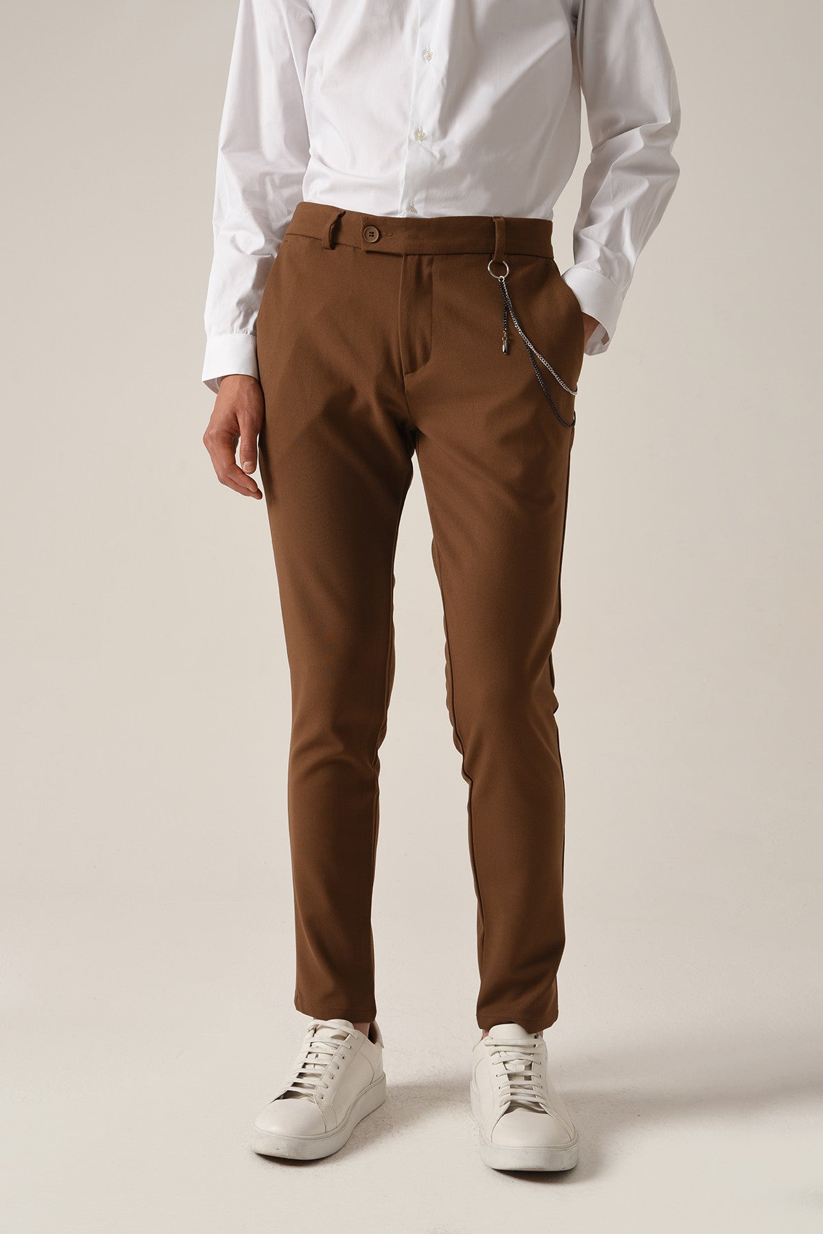 Men's Accessories: Slim-Fit Pants with Detailed Design