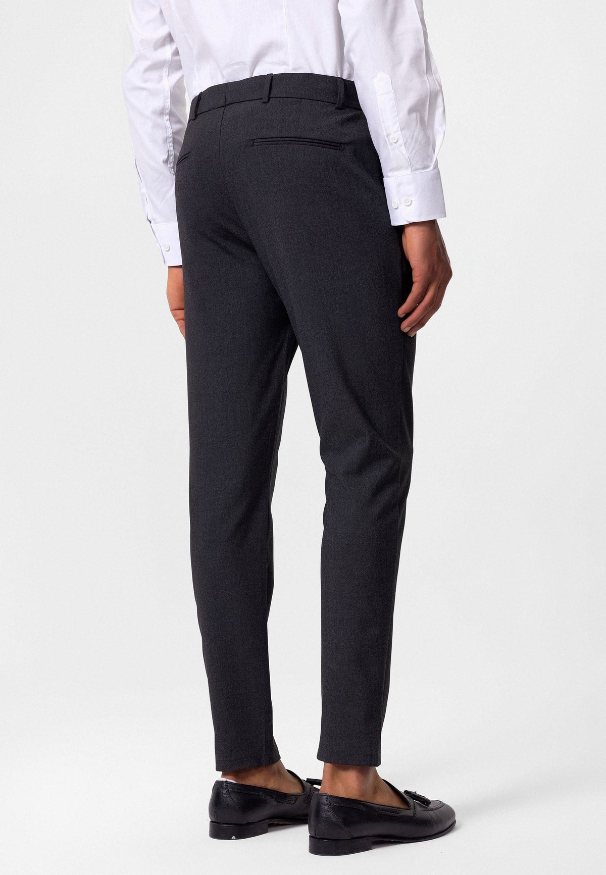 Men's Slim-Fit Solid-Color Fabric Pants with Accents