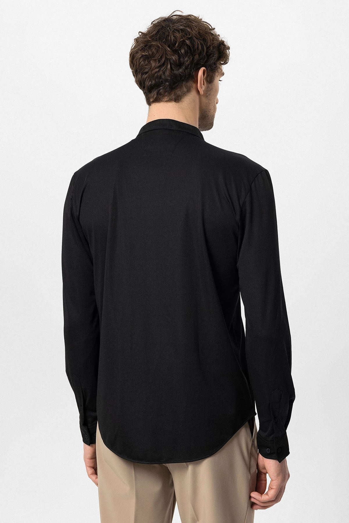 Antioch Men's Judge-Collar Hidden-Button Long-Sleeve Slim-Fit Shirt