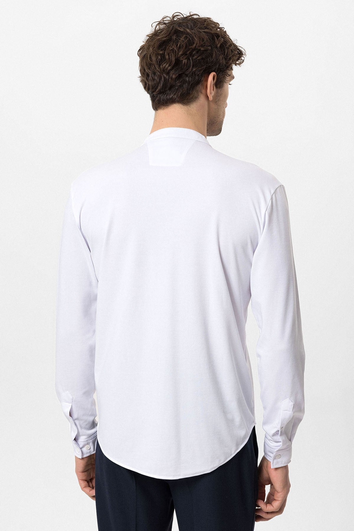 Antioch Men's Judge-Collar Hidden-Button Long-Sleeve Slim-Fit Shirt