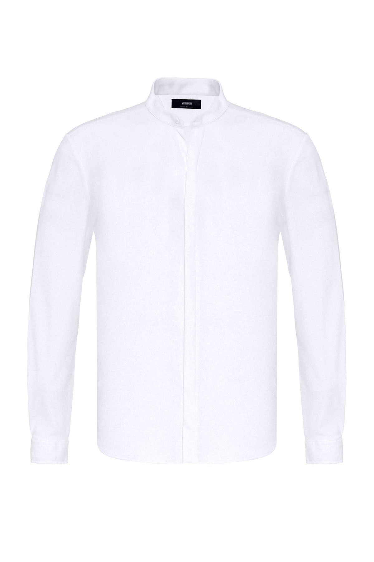 Antioch Men's Judge-Collar Hidden-Button Long-Sleeve Slim-Fit Shirt