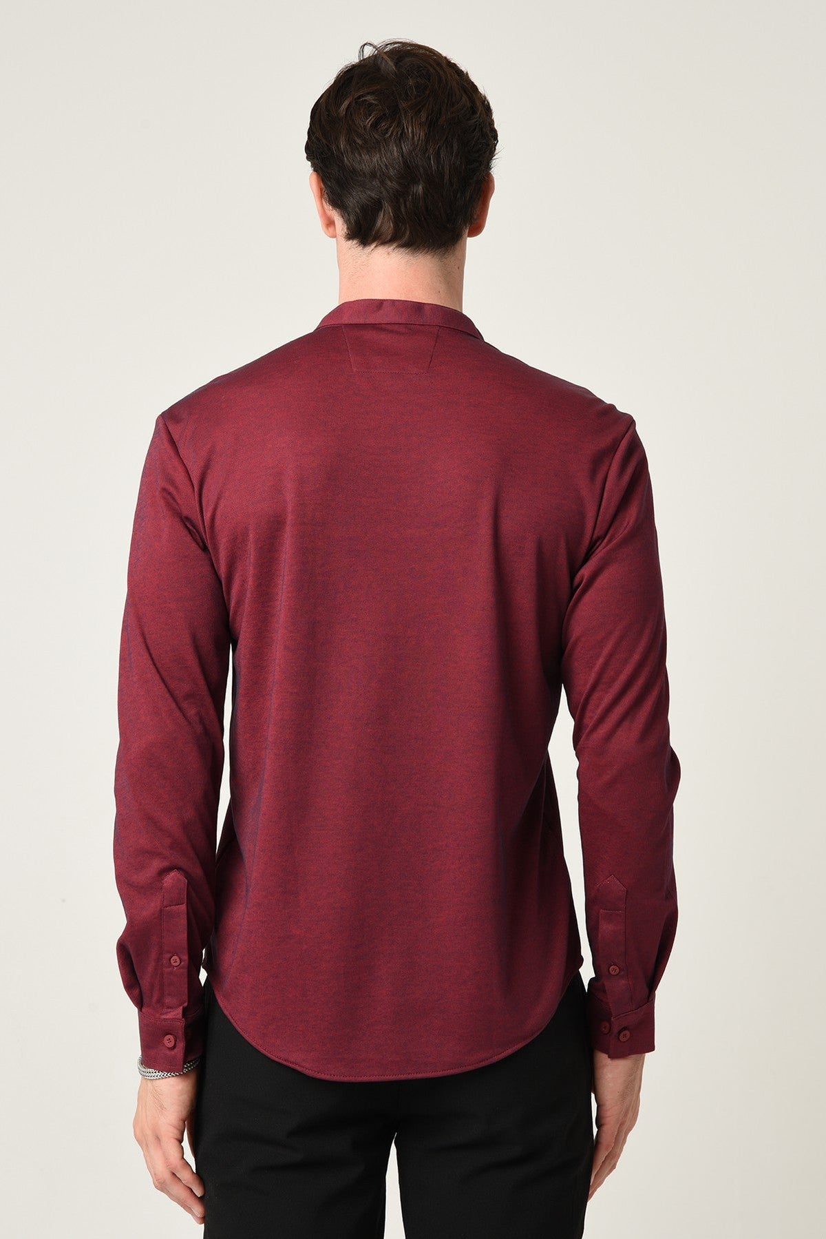 Antioch Men's Judge-Collar Hidden-Button Long-Sleeve Slim-Fit Shirt