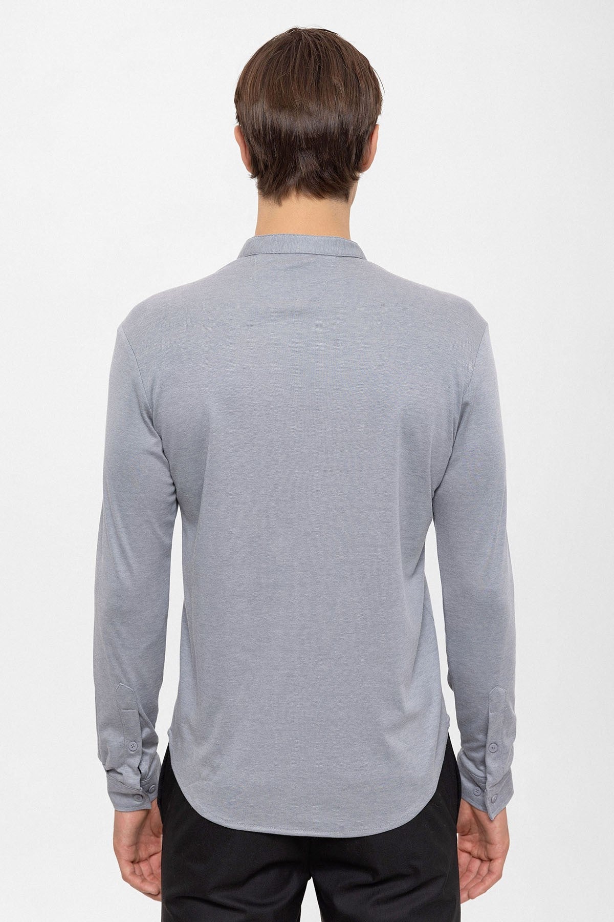Antioch Men's Judge-Collar Hidden-Button Long-Sleeve Slim-Fit Shirt