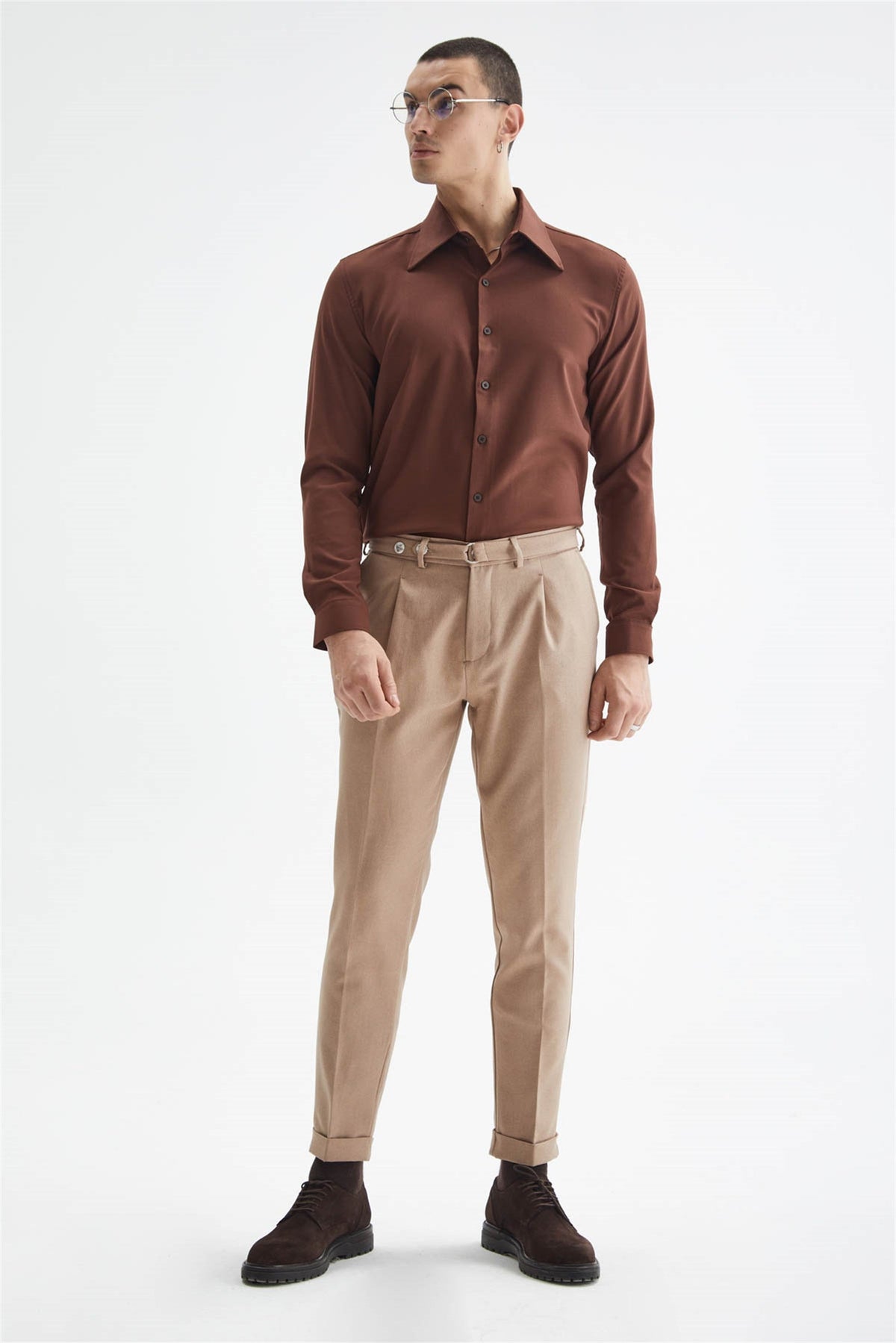 Antioch Slim-Fit Men's Long-Sleeve Shirt with a Wide Collar