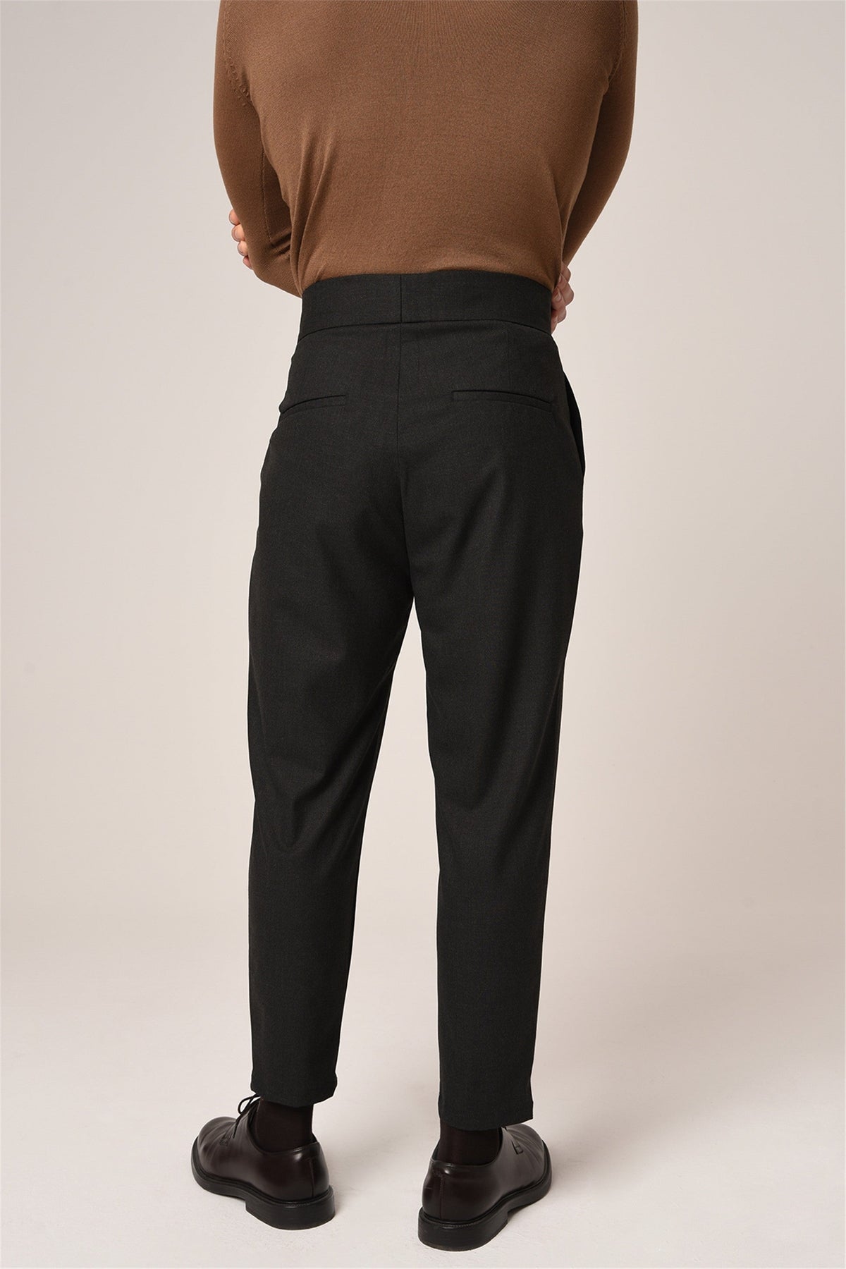 Antioch High-Waisted Belted Pleated Fabric Pants