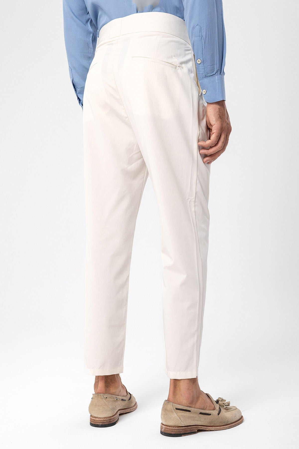 Antioch High-Waisted Belted Pleated Fabric Pants