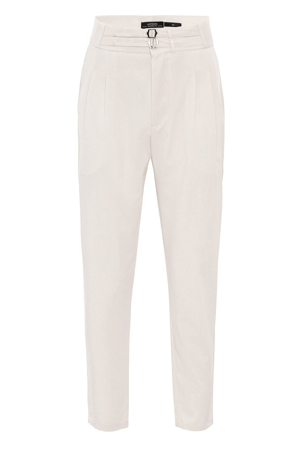 Antioch High-Waisted Belted Pleated Fabric Pants