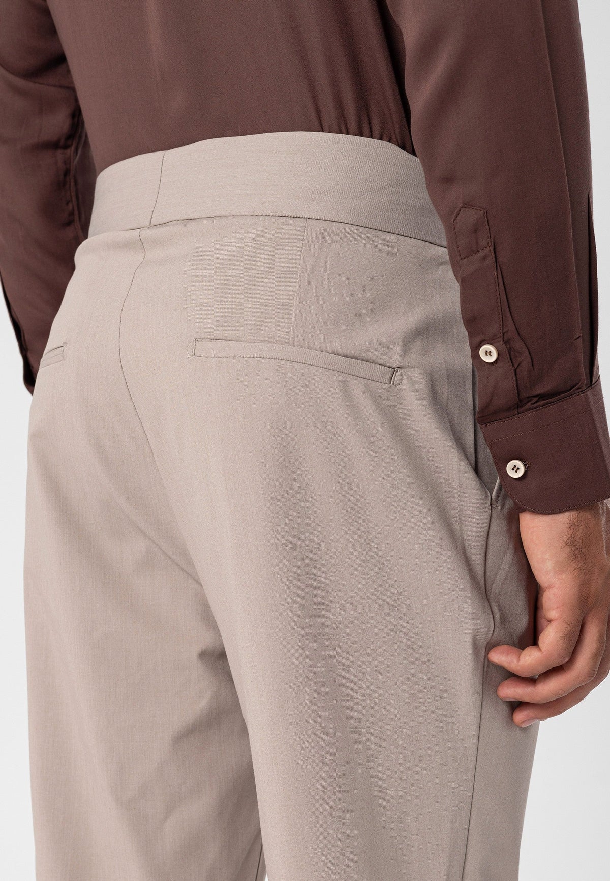 Antioch High-Waisted Belted Pleated Fabric Pants
