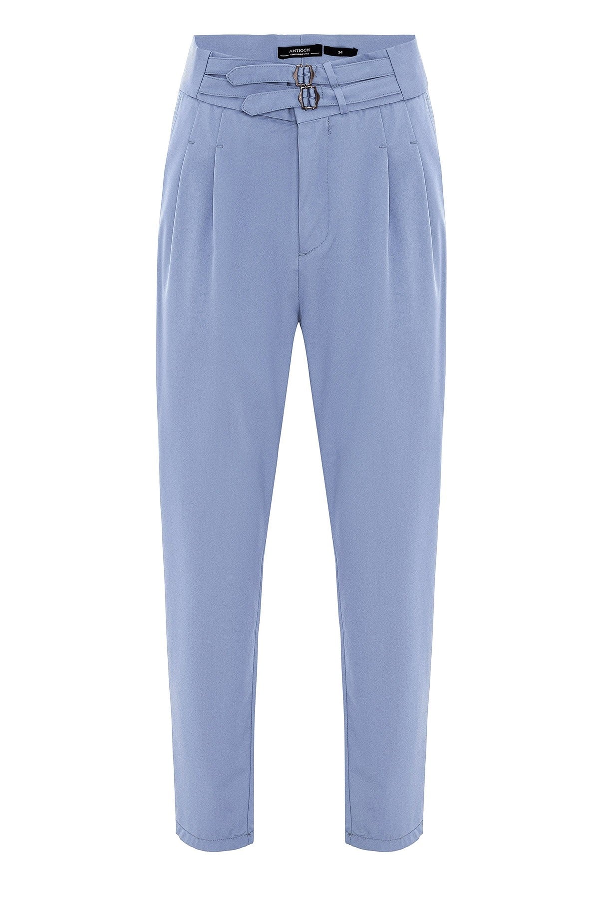 Antioch High-Waisted Belted Pleated Fabric Pants